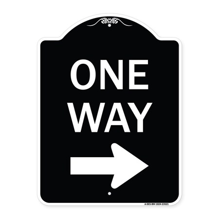 Signmission One Way Right Arrow Heavy-Gauge Aluminum Architectural Sign, 24" x 18", BW-1824-23521 A-DES-BW-1824-23521